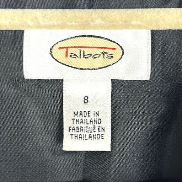 Talbots Vintage Charcoal Irish Linen Stand Collar Blazer Jacket Size 8 - Picture 10 of 11